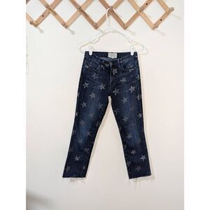 Current/Elliott The Slim Cropped Straight The Rollin w/ Star Cut Hem Jeans Sz 24